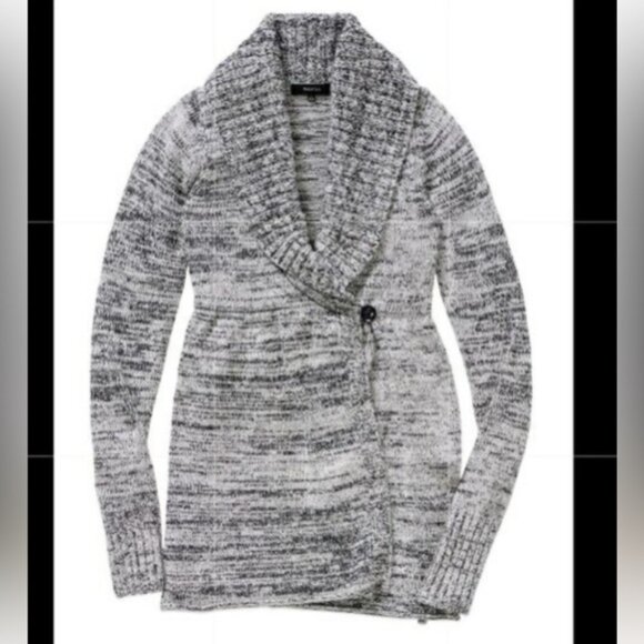 Aritzia TALULA Cashmere Blend Cardigan Sweater Shawl Collar Soft Knit Heathered - Picture 7 of 8